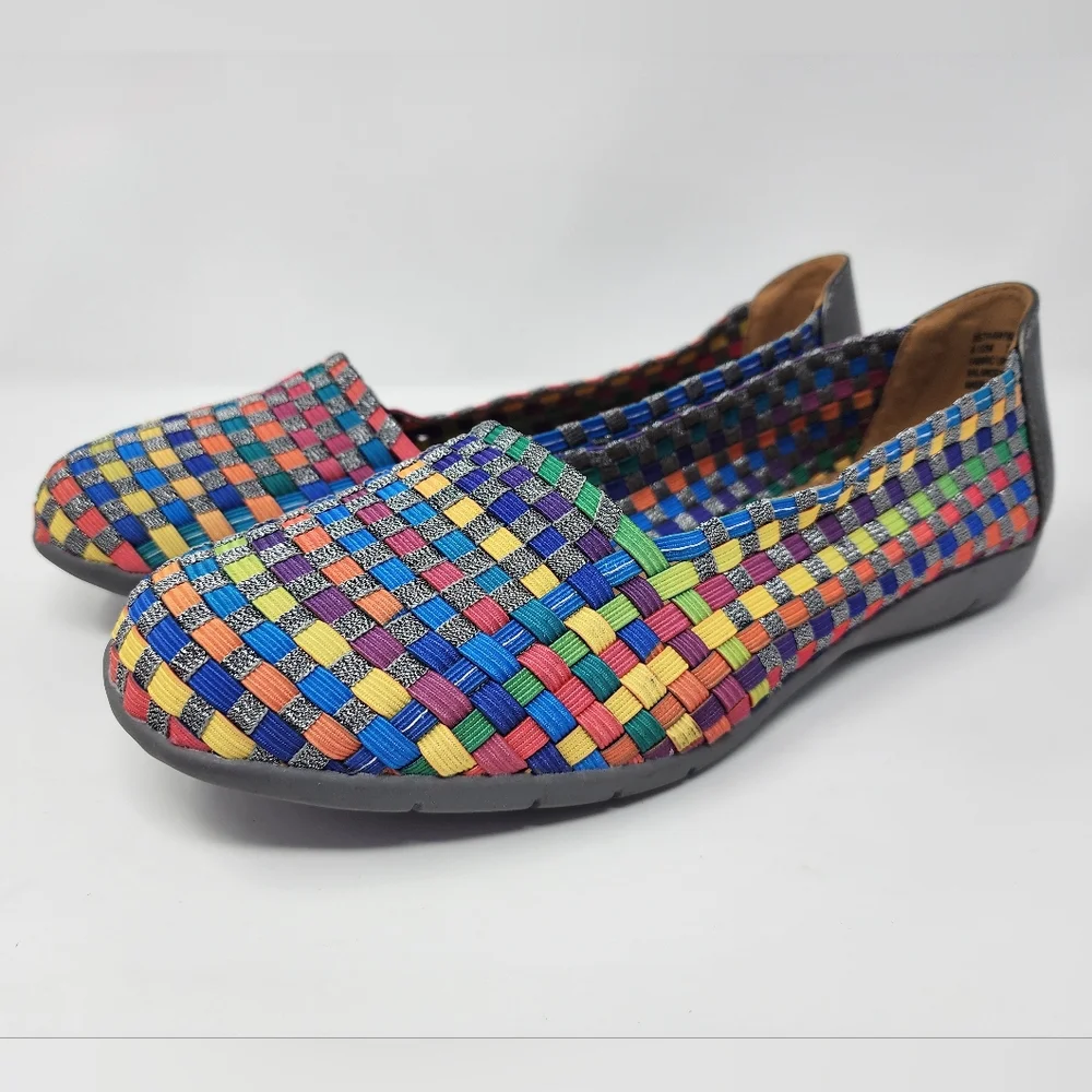comfortview Multicolor Woven Slip-On Flats